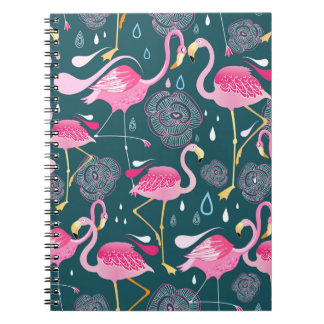 Cuaderno Flores Flamingos: Gráfica Oscura Sin Maravillas.
