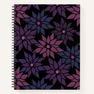 Cuaderno Flores florales abstractas personalizado romántico