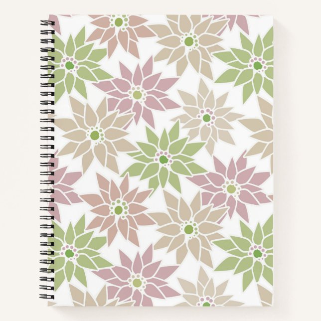 Cuaderno Flores florales abstractas personalizado romántico (Anverso)