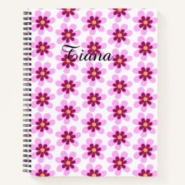 Cuaderno Flores Florales De Color Rosa Y Amarillo