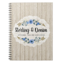 Cuaderno Flores florales de Madera Rústica y Acuarela Bohem