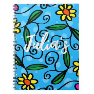 Cuaderno Flores florales dibujadas arte moderno