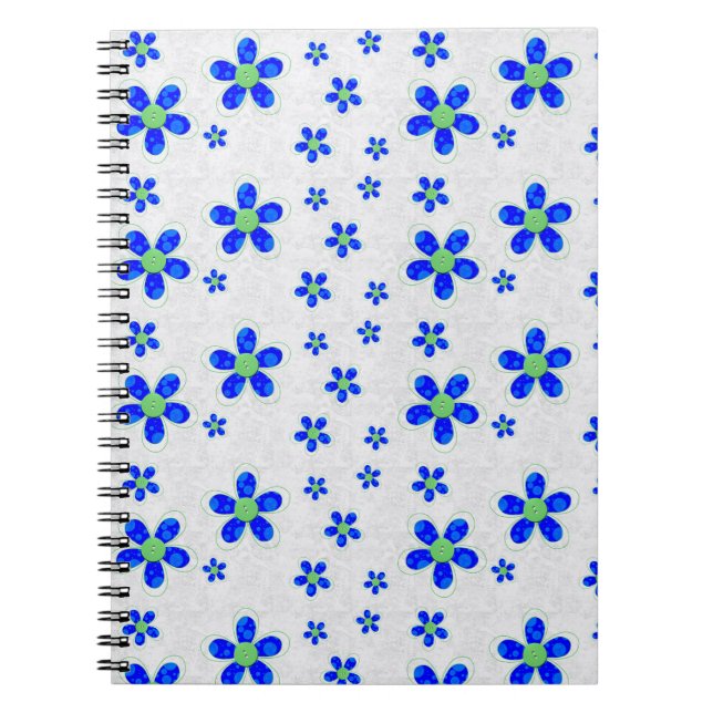 Cuaderno Flores, Flores Azules, Flores Verdes (Frente)