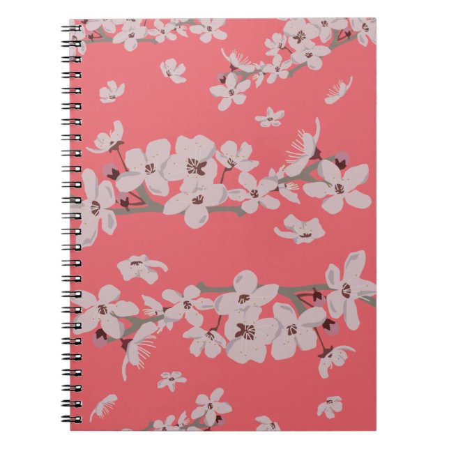 Cuaderno Flores flotantes de flores de cerezo (Frente)