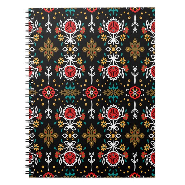 Cuaderno Flores folclóricas sin foco, flores folclóricas y  (Frente)