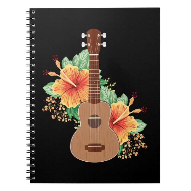 Cuaderno Flores hawaianas Ukulele Guitar Hawaii (Frente)
