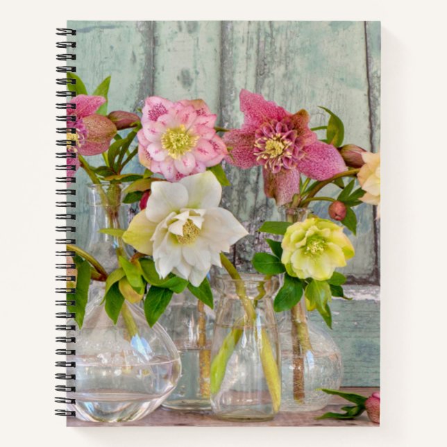 Cuaderno Flores | Hellebores en vasos (Anverso)