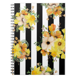 Cuaderno Flores intrépidas del amarillo del diseño floral