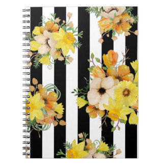 Cuaderno Flores intrépidas del amarillo del diseño floral