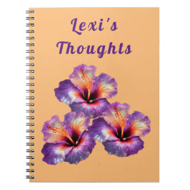 Cuaderno Flores iridiscentes holográficas de hibiscus