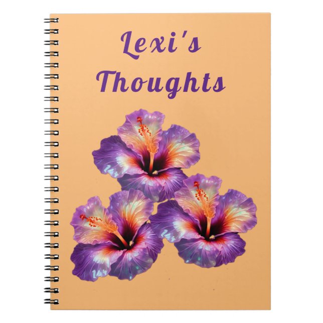 Cuaderno Flores iridiscentes holográficas de hibiscus (Frente)