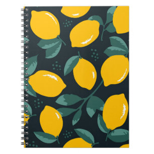 Cuaderno Flores Lemones, Textura Vintage De Verano.