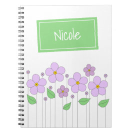 Cuaderno Flores Lilac y bloc de notas de fotos de etiquetas