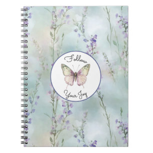 Cuaderno Flores lilas bonitas románticas