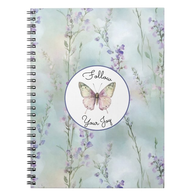 Cuaderno Flores lilas bonitas románticas (Frente)