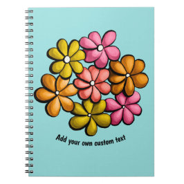 Cuaderno Flores Lindas Dibujo a Tinta en Color para Niños c