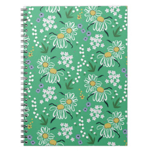 Cuaderno flores lindas y botiquinas retro pintado a mano vi