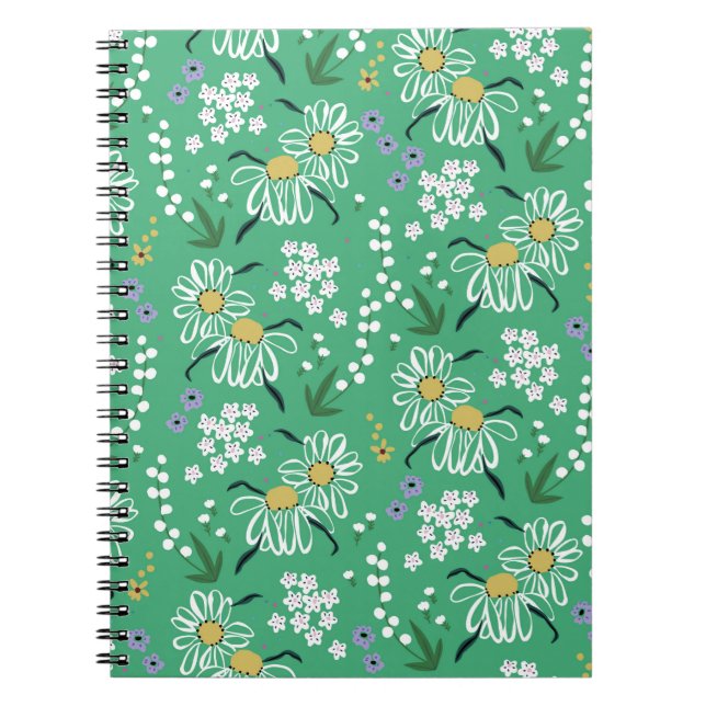 Cuaderno flores lindas y botiquinas retro pintado a mano vi (Frente)