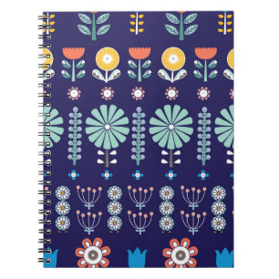 Cuaderno Flores lineales escandinavas, motivo de verano