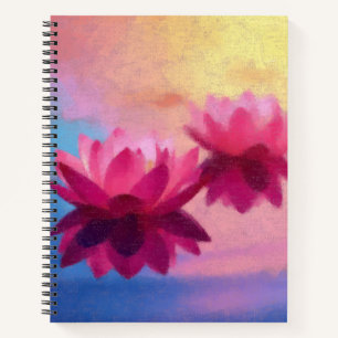 Cuaderno Flores Lotus abstractas modernas