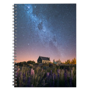 Cuaderno Flores   Lupines Blooming Lake Tekapo Nueva Zeland