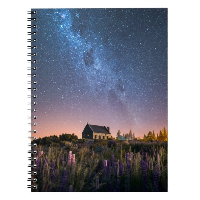 Cuaderno Flores | Lupines Blooming Lake Tekapo Nueva Zeland (Frente)