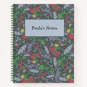 Cuaderno Flores Marigold Carnations Mariposas Bayas Vintage