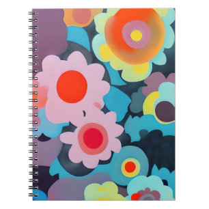 Cuaderno flores mod retro