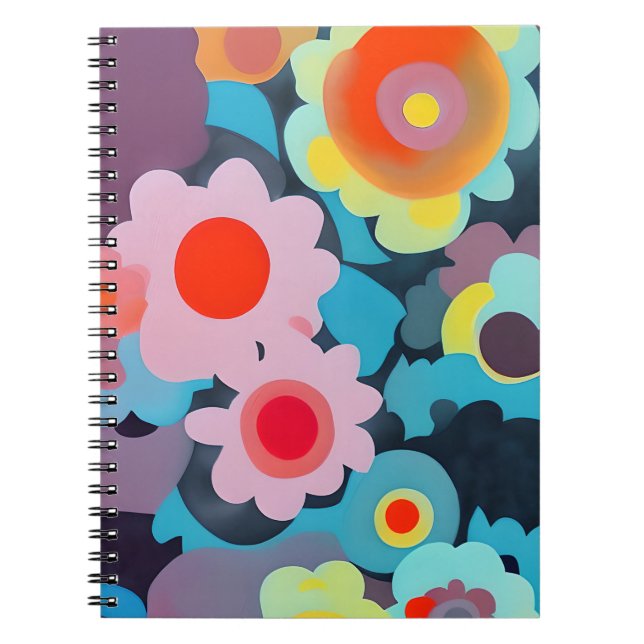 Cuaderno flores mod retro (Frente)