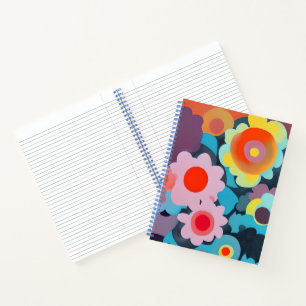 Cuaderno flores mod retro