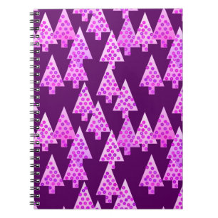 Cuaderno Flores modernas árboles de Navidad - amethyst mora