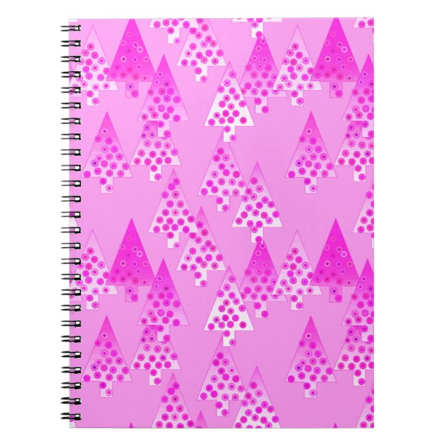 Cuaderno Flores modernas árboles de Navidad - orquídea y vi (Frente)