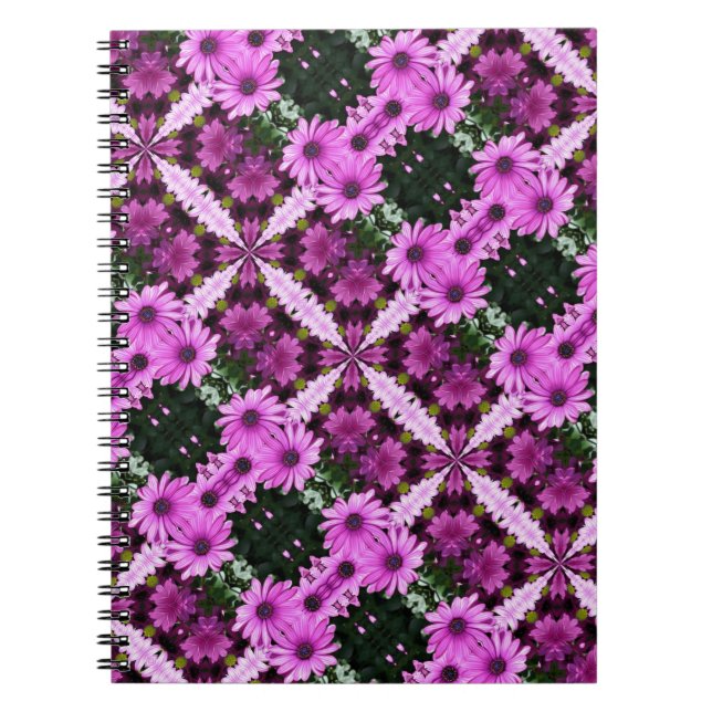 Cuaderno Flores moradas de margarita resumen bloc de notas  (Frente)