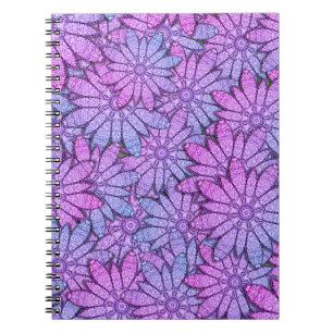 Cuaderno Flores moradas divertidas