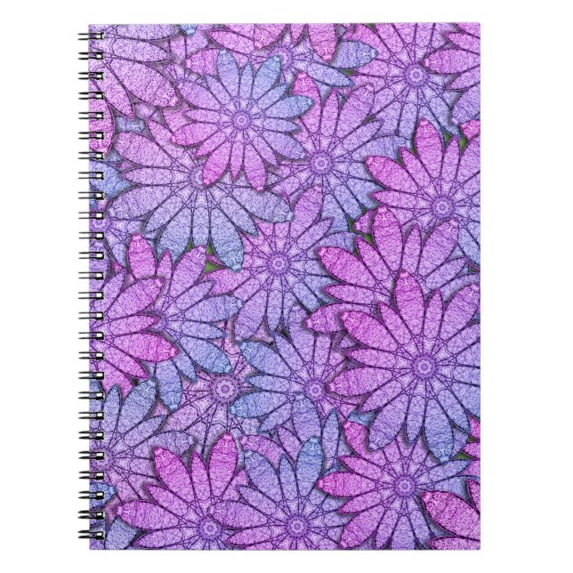 Cuaderno Flores moradas divertidas (Frente)