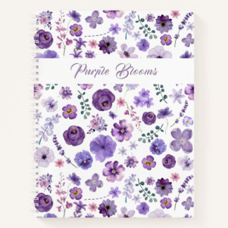 Cuaderno Flores moradas - Elegante patrón floral de jardín