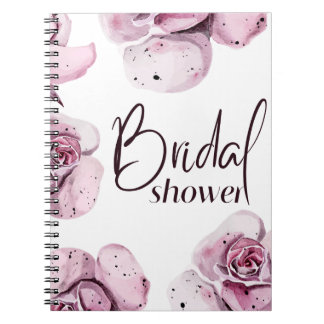 Cuaderno flores moradas elegantes ducha de novia