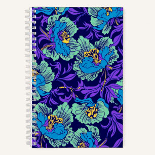 Cuaderno Flores moradas y azules William Morris