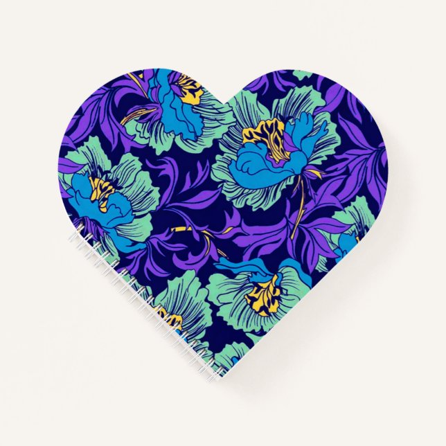 Cuaderno Flores moradas y azules William Morris (Anverso)