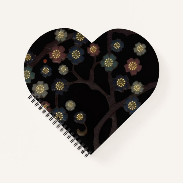 Cuaderno Flores Multicolores Sobre Negro (Anverso)