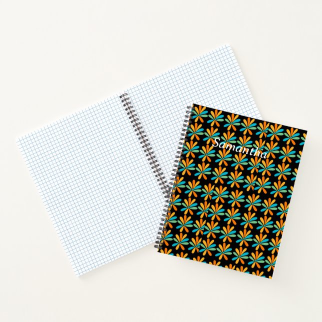 Cuaderno Flores naranja, Verde Y Azul (Interior)