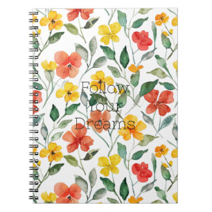 Cuaderno Flores naranjas amarillas