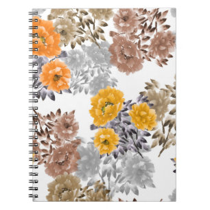 Cuaderno Flores naranjas, amarillas y beige sin foco 
