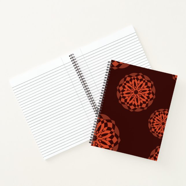 Cuaderno flores naranjas, modernas, decorativas y geométric (Interior)