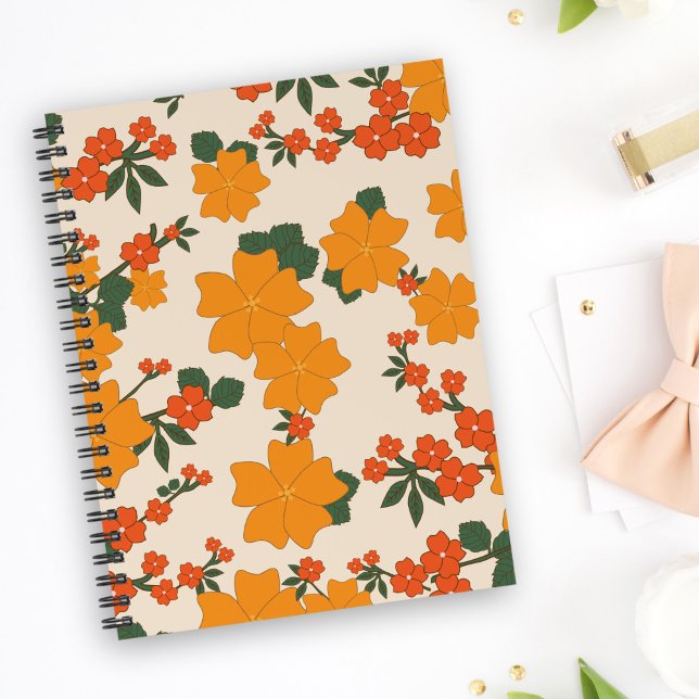 Cuaderno Flores naranjas, Patrón Floral, Patrón De Flores (Subido por el creador)