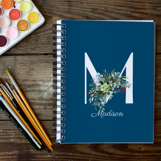 Cuaderno Flores naturales de color azul inicial (Subido por el creador)