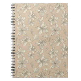 Cuaderno Flores osciladas en beige claro - patrón sin fisur