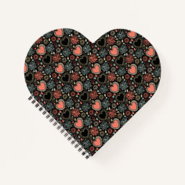 Cuaderno Flores oscuras en flor deslumbrante: patrón floral