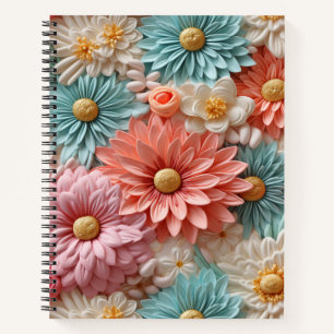 Cuaderno Flores Pastel
