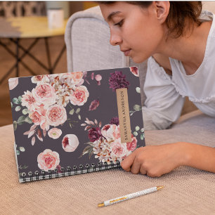 Cuaderno Flores pasteles modernas y regalo personalizado de